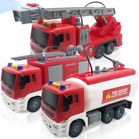 Artcreativitylight Up Fire Trucks For Kids Set Of 3 Includes ...