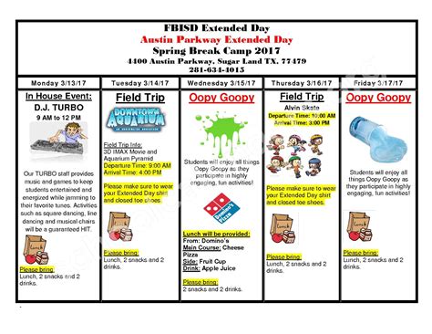 Parkway District Calendar