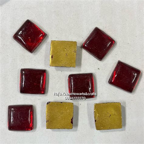 5x3 Red Gobi Tanjore Painting Jaipur Kundan stones-100 stones in a pack ...