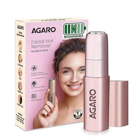 AGARO Facial Hair Remover FHR170 For Women, Rechargeable, Cordless ...