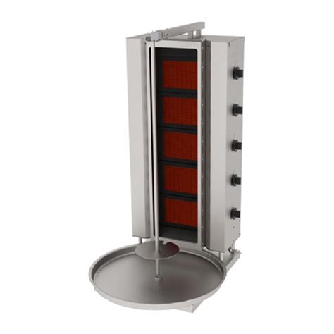 Atalay ADGC-5S Glass Doner Kebab Machine, 5 Burner, Gas