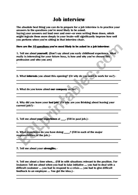 ESL Interview Worksheet 的图像结果
