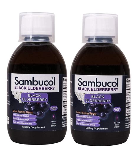 Sambucol Black Elderberry Syrup Original Formula 7.8 Ounce 2 Pack ...