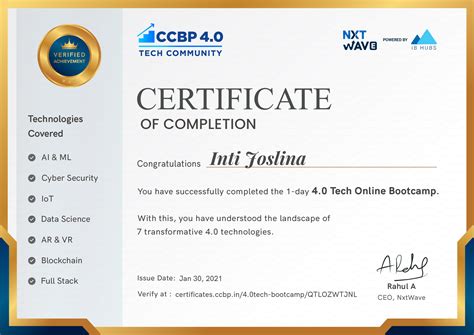 4.0 Tech Bootcamp Certificate | Tech Community