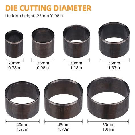 Round Hollow Hole Punch Set, 7pcs, Multiple Sizes, Carbon Steel ...