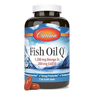 Carlson - Fish Oil Q, 1200 mg Omega-3s 200 mg CoQ10, India | Ubuy