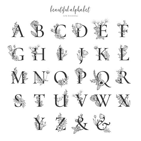 Beautiful Fonts Alphabet