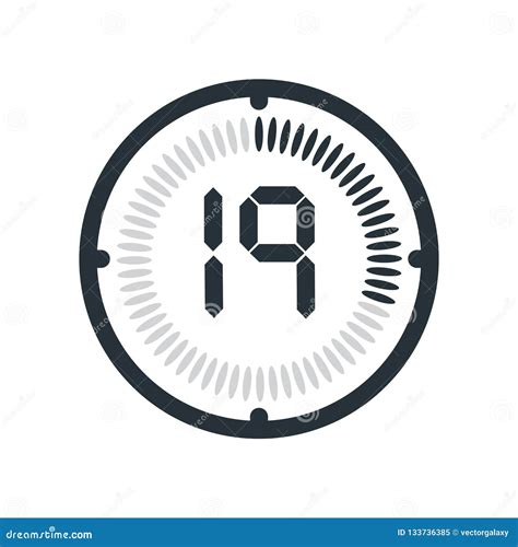 The 19 Minutes Icon Isolated on White Background, Clock and Watch ...