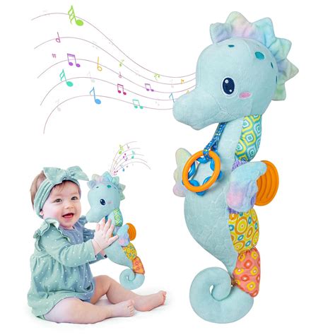 Amazon.com: Baby Toys 0-6 Months,Infant Musical Seahorse Stuffed ...