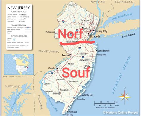 There is no central jersey. That big bridge at the bottom of 287 is the ...