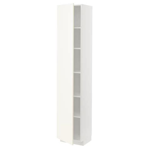 METOD high cabinet with shelves, white/Vallstena white, 40x37x200 cm ...