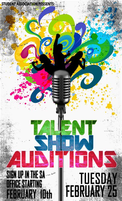 Talent show promotion poster for the university's Student Association ...