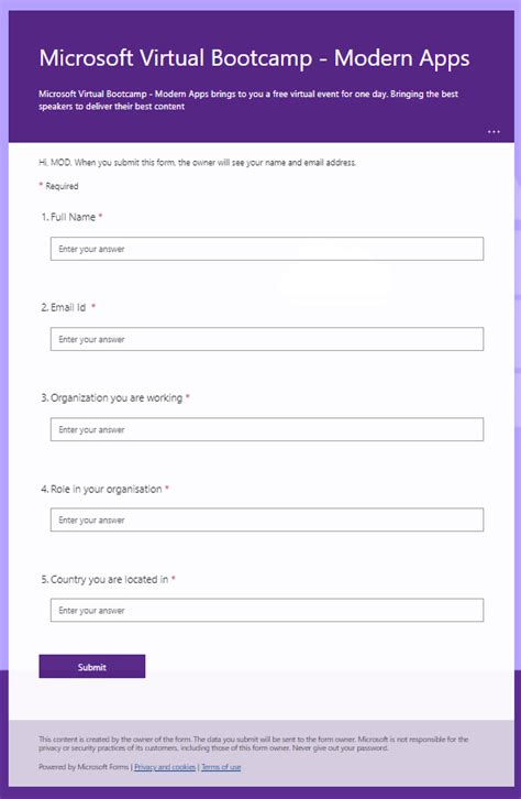 Attendee Registration Using Microsoft Forms 的图像结果