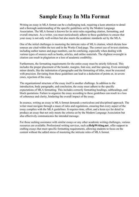 MLA Format Essay Example 的图像结果