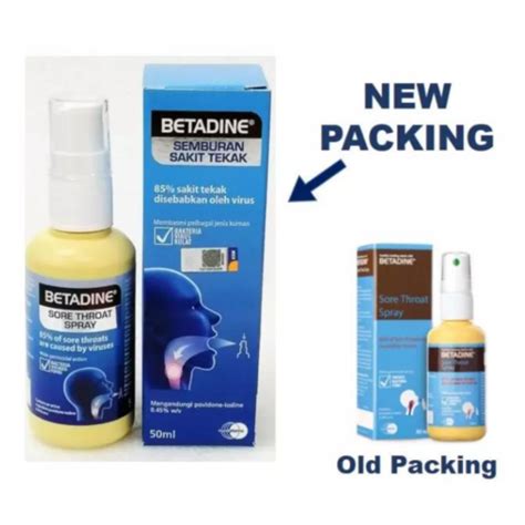 Buy 1 X Betadine Sore Throat Spray 50ml Throat Pain Swelling Discomfort ...