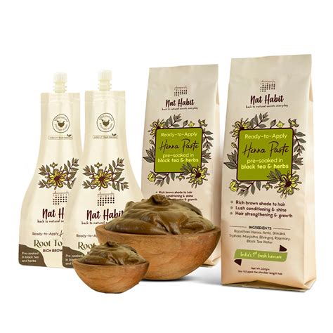 Nat Habit Ready-To-Apply Henna Paste & Root Touch Up - The Ideal Combo ...