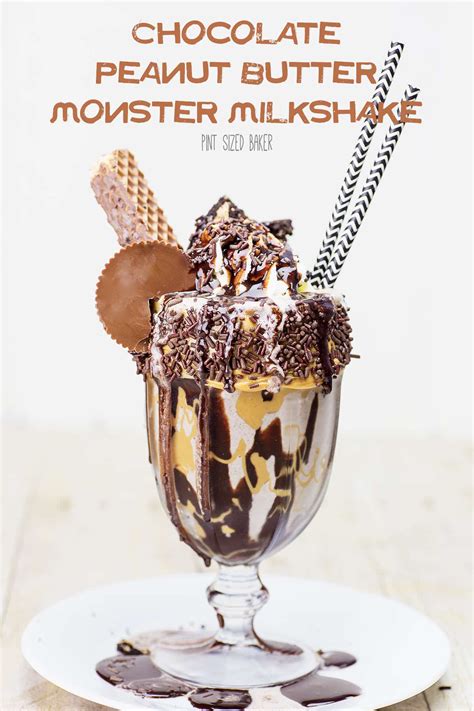 Chocolate Peanut Butter Monster Milkshake • Pint Sized Baker