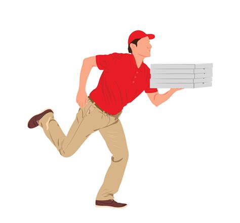 Pizza Delivery Man, Delivery Guy Holding Pizza Boxes Illustration ...