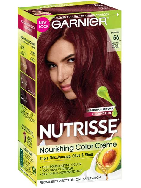Nutrisse Ultra Crème - 56 Rich Auburn Hair Color - Garnier | Red brown ...