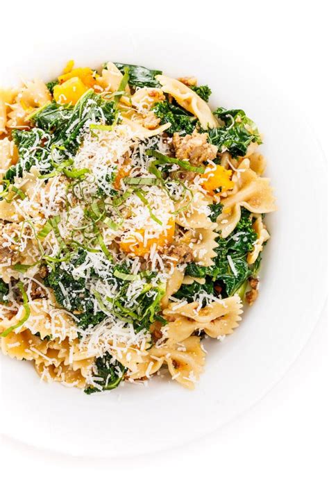 Roasted Butternut Squash, Sausage and Kale Pasta - The Lemon Bowl®