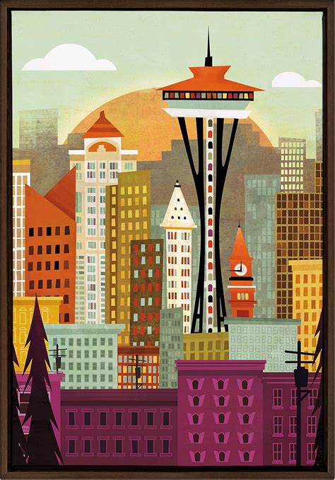 Beautiful Seattle City Skyline Wall Decor - Home Wall Art Decor
