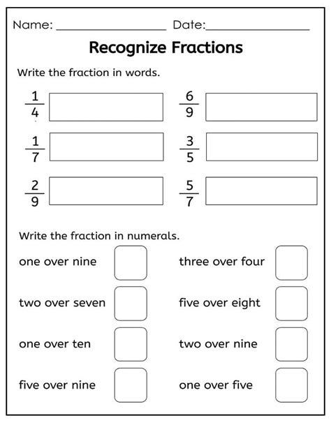 Image result for Fraction Practice Sheets Printable