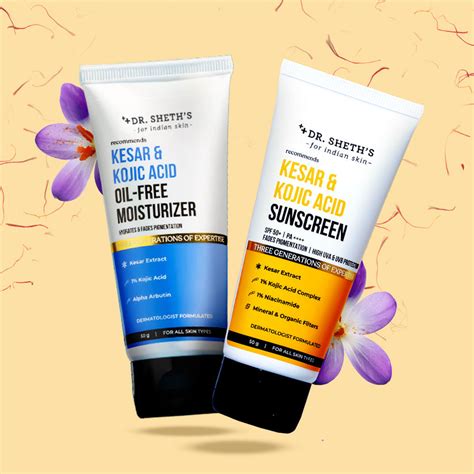 Kesar & Kojic Acid Moisturize & Protect Combo – Dr Sheth's