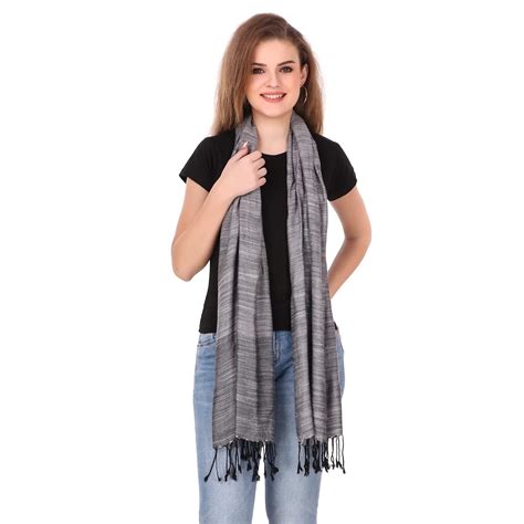 Buy FWC Fill With Colours stole/scarf for girl/ladies Colour- Grey soft ...