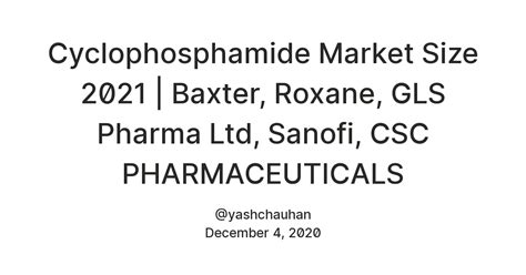 Cyclophosphamide Market Size 2021 | Baxter, Roxane, GLS Pharma Ltd ...