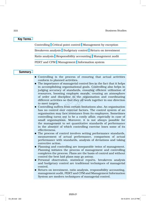 Controlling - NCERT Book of Class 12 Business Studies Part I