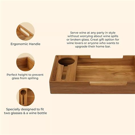 Buy Teak Wood Wine Serving Tray | Utopia Choice