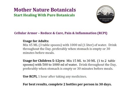 Mother Nature Botanicals Reduce & Cure, Pain & Inflammation