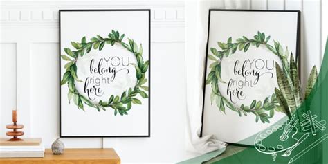 You Belong Right Here Botanical-Themed Inspirational Poster