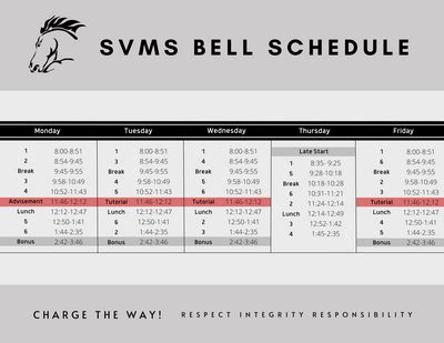 Bell Schedule | Sierra Vista Middle School