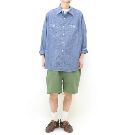 【23SS】POST OVERALLS ポストオーバーオールズ シャンブレー ワークシャツ セントルイス #3217-CC St.Louis ...