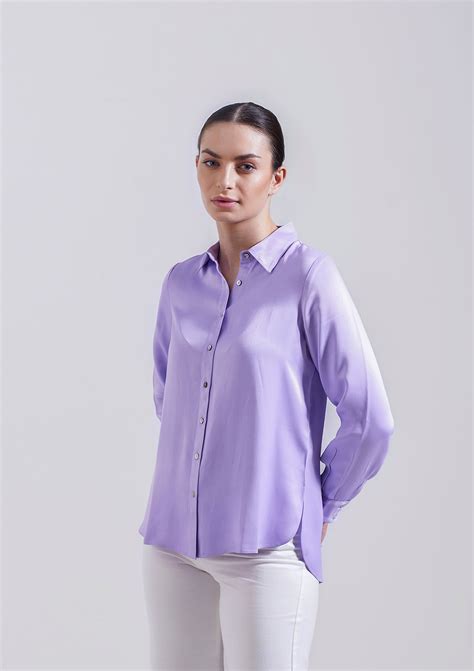 Lilac satin shirt