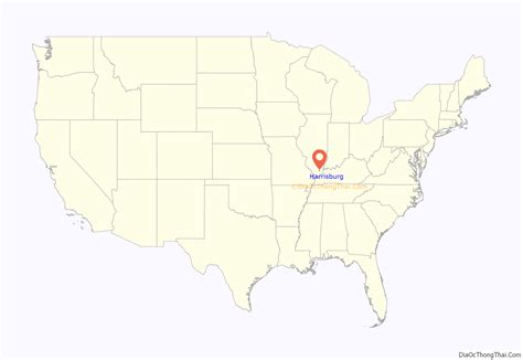 Map of Harrisburg city, Illinois