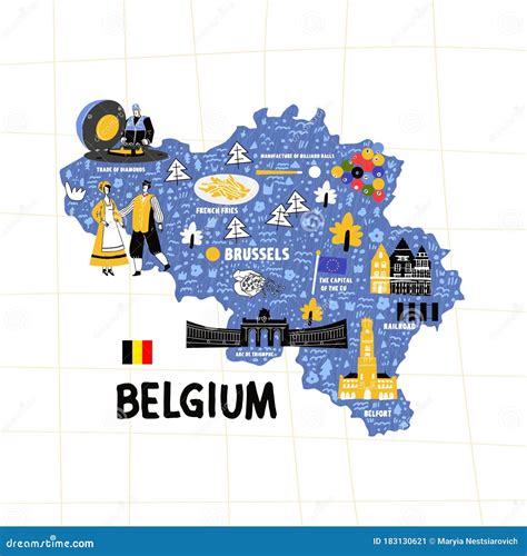 Belgium Map Hand Drawn Vector Illustration Flag Stock Vector - Illustration of standing, office ...