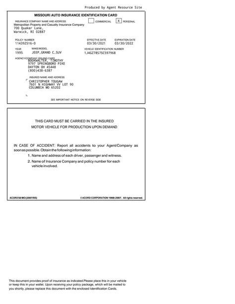 Image result for Progressive Insurance Card Template PDF