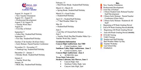 Smithson Valley High School - School District Instructional Calendar ...