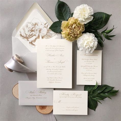 Magnolia Wedding Invitation · Semi-Custom Invitation Suite · Elegant ...