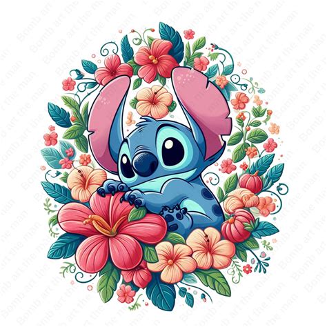 Stitch With Flowers Clipart, Cute Stitch Clipart, Stitch Png ...