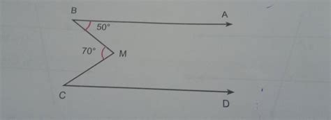 in the figure given below BA||CD, dergee ABM=50° and degree bmc=70 ...