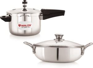 NIRLON Induction Base Triply Outer dome Lid Pressure Cooker 5L and ...