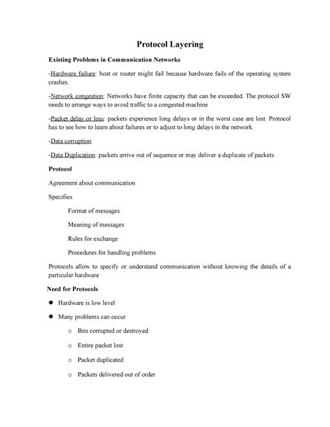 Protocollayaering note - Protocol Layering Existing Problems in ...