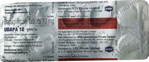 Udapa 10 MG Tablet (10): Uses, Side Effects, Price & Dosage | PharmEasy