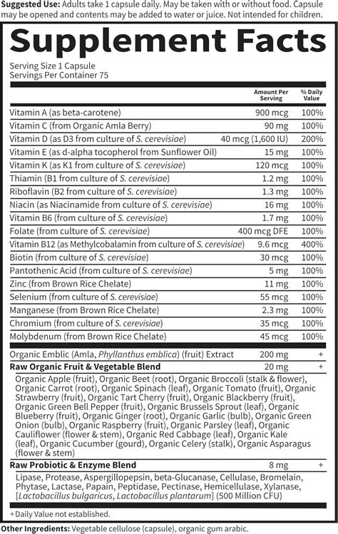 GardenofLife Garden of Life Vitamin Code Raw One for Men, Once India | Ubuy