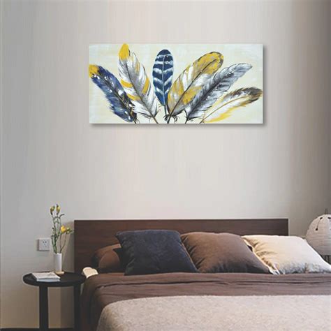 Market99 Hand Painted Feathers Oil Painting, Modern Artwork – MARKET99