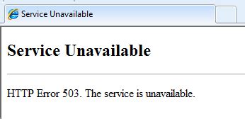 Image result for Service Not Available Error