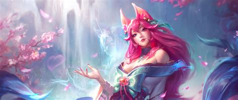 Spirit Blossom Ahri Wallpaper 4K, League of Legends, Ahri